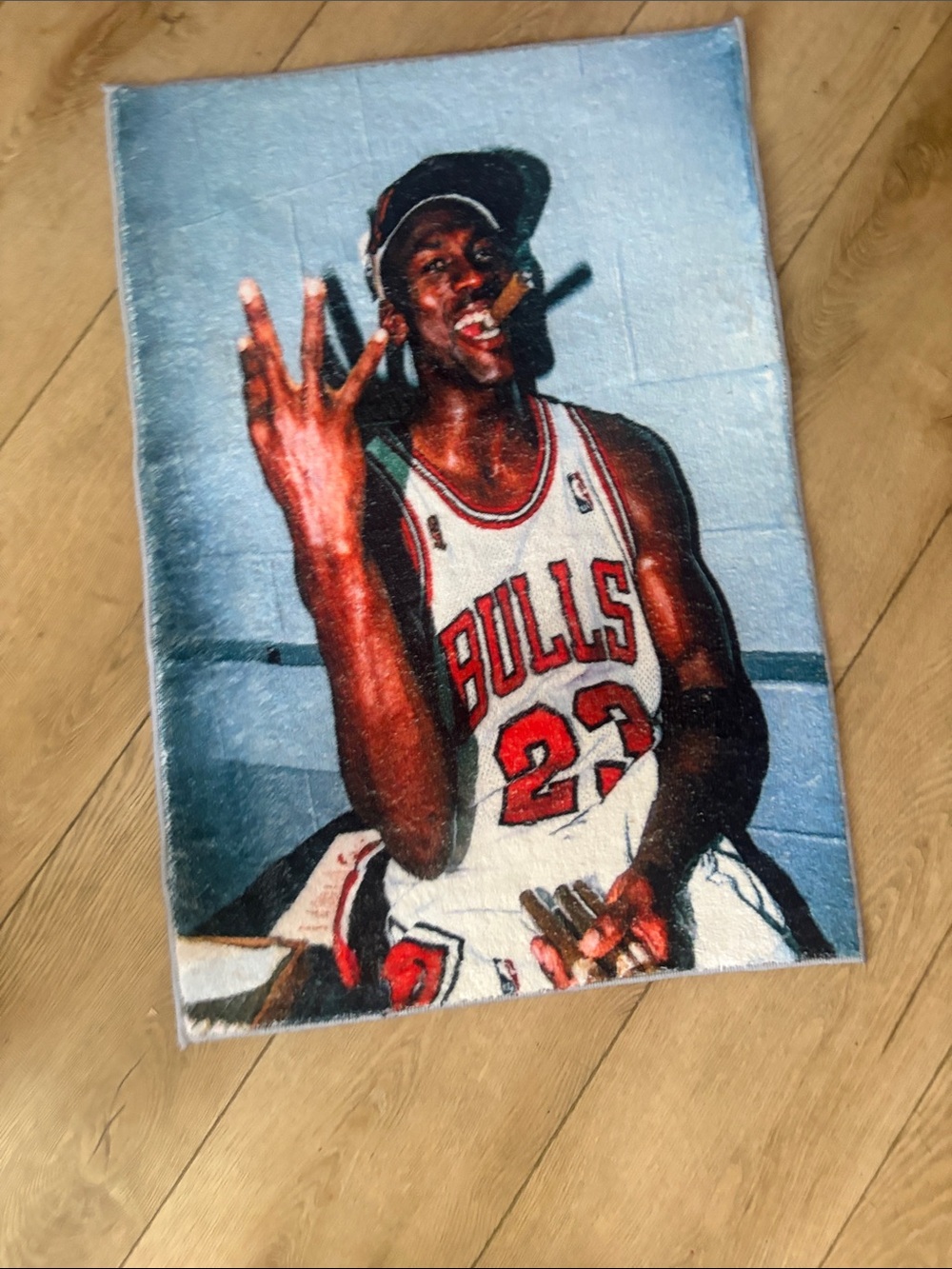 Graphics Chicago Bulls Rug Featuring Micheal Jordan